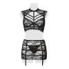 Set érotique jupe à jarretelles et top dentelle - Grey Velvet