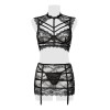 Set érotique jupe à jarretelles et top dentelle - Grey Velvet