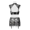 Set érotique jupe à jarretelles et top dentelle - Grey Velvet