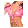 Top court rose wetlook avec noeud de cravate - MAL9002WPK