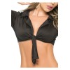 Top court noir avec noeud de cravate - MAL9002BLK