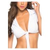 Top court blanc avec noeud de cravate - MAL9002WHT