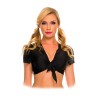Top court, manches courtes , attache nœud devant - ML25076BLK
