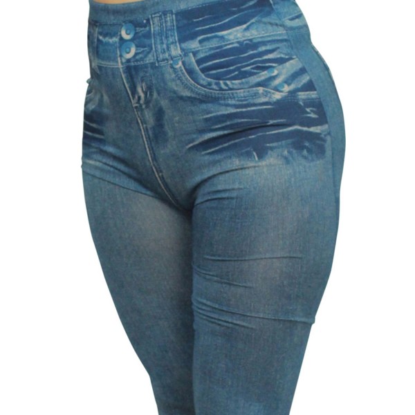 Legging bleu effet jean usé - FD1014
