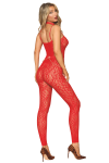 Bodystocking sans couture, fantaisie rouge avec chainettes amovibles - DG0518POI