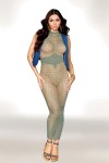 Robe bodystocking en filet dans un design géométrique sans couture - DG0489SAG