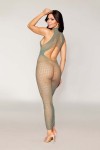 Robe bodystocking en filet dans un design géométrique sans couture - DG0489SAG