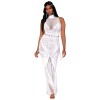 Robe bodystocking en résille et dentelle blanche - DG0490WHT
