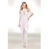 Robe bodystocking en résille et dentelle blanche - DG0490WHT