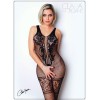 Bodystocking en fine résille noire avec laçage - Le Numéro 14 - Collection Bodystocking - CM99014