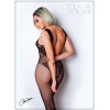 Bodystocking en dentelle noire motif floraux  - Le Numéro 8 - Collection Bodystocking - CM99008