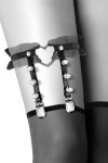 Jarretière noire avec coeur pointes et tulle - CC6060100010