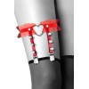 Jarretière rouge avec coeur pointes et tulle - CC6060100030