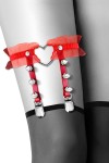 Jarretière rouge avec coeur pointes et tulle - CC6060100030