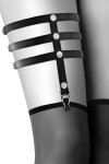 Jarretière noire style cuir triple lanières - CC6060070010