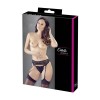 Porte-jarretelles en dentelle noire et string assorti - R232187410