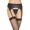 Porte jarretelles noir wetlook - ML7703BLK