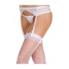 Porte-jarretelles blanc cérémonie avec noeud en voile - MH7724WHT