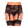 Porte-jarretelles noir sexy large dentelle florale - MH7728BLK 
