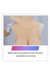 Buste faux seins réaliste, col haut, Bonnet H