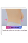 Buste faux seins réaliste, col haut, Bonnet H