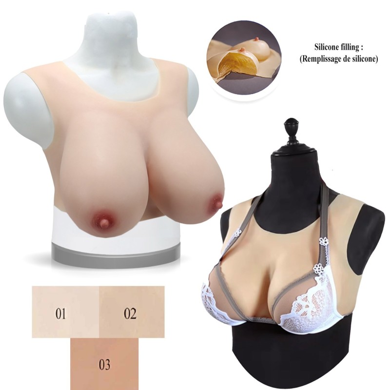 Buste faux seins, encolure ronde dos nu, design haut de gamme