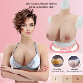 Buste faux seins, vaisseaux apparents comme une poitrine de femme