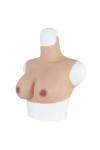 Buste fausse poitrine bonnet élastique coton, col haut