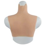 Buste fausse poitrine bonnet élastique coton, col haut