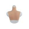 Buste fausse poitrine bonnet élastique coton, col haut