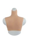 Buste fausse poitrine bonnet élastique coton, col haut