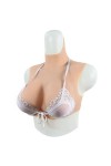 Buste fausse poitrine bonnet élastique coton, col haut