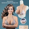 Buste fausse poitrine bonnet élastique coton, col haut