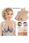 Buste faux seins sans démarcation, col haut