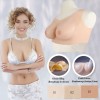 Buste faux seins silicone, encolure ronde, Bonnet B