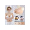 Buste faux seins silicone, encolure ronde, Bonnet B