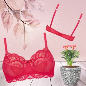 Soutien-gorge rouge avec armatures pour prothèses