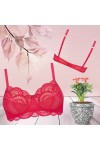 Soutien-gorge rouge avec armatures pour prothèses