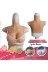 Buste faux seins silicone, col haut