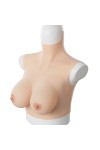 Buste faux seins silicone, col haut