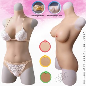 Body faux seins silicone avec faux vagin