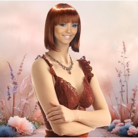 Perruque Courte Carré Rousse - Sophie | Style Audacieux