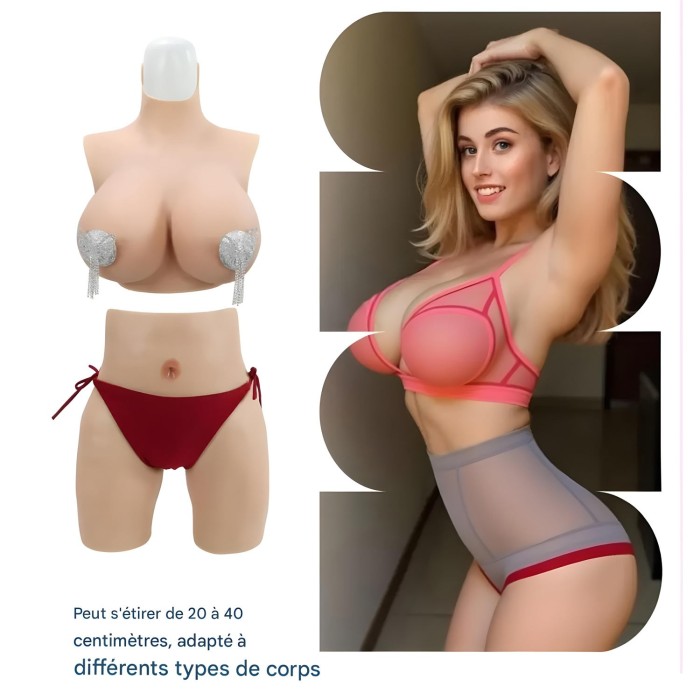 Ensemble Buste et panty en silicone  - Féminité Réelle