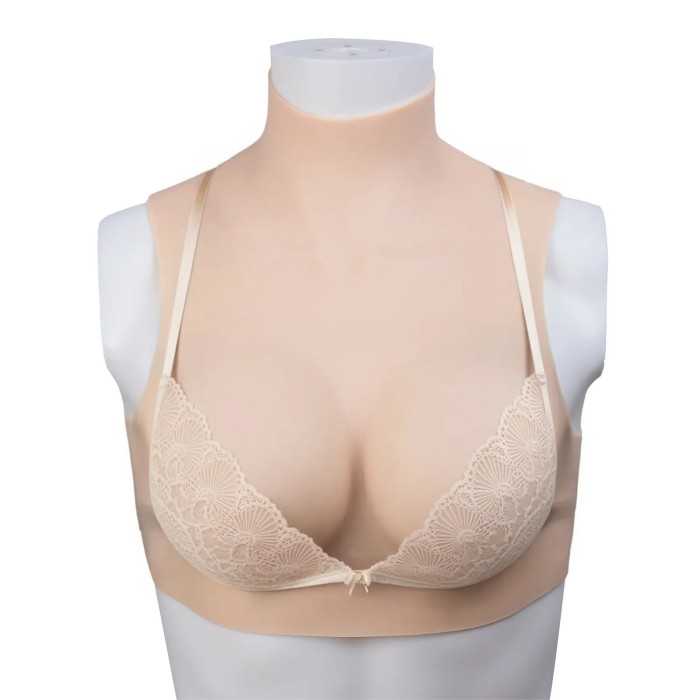 Buste Faux Seins Silicone Col Haut - Petit Prix