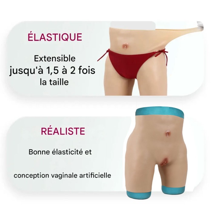Ensemble Buste et panty en silicone  - Féminité Réelle