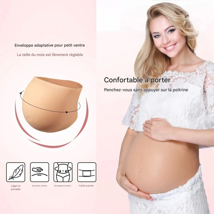 Faux ventre grossesse silicone gonflable pour cosplay/photo