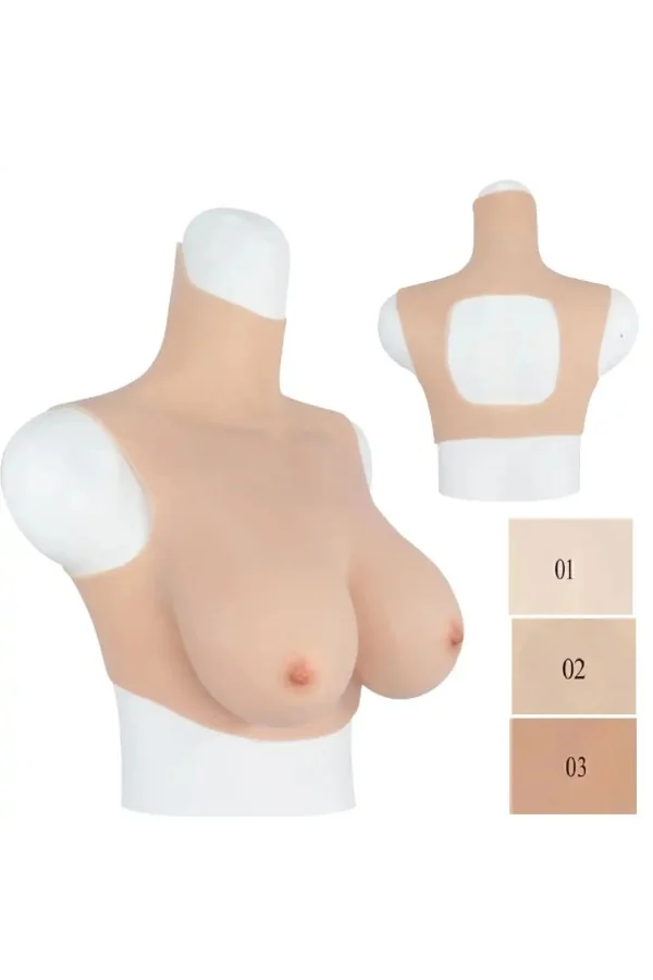 Buste faux seins réaliste, dos ouvert