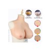 Buste gros seins en silicone, col haut