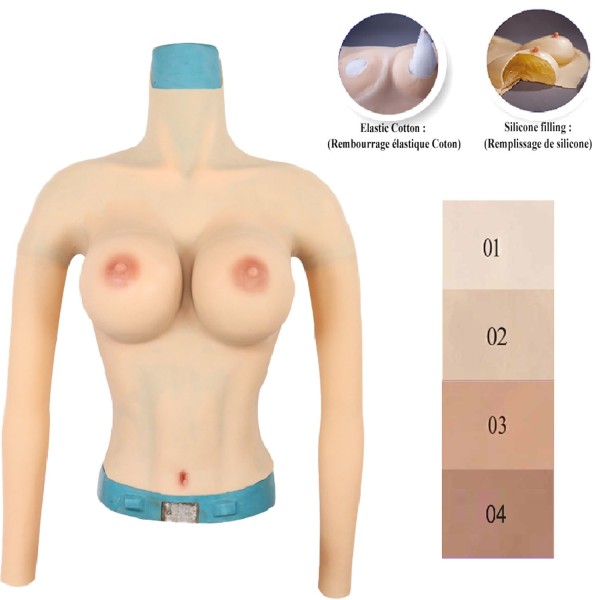 Buste faux seins manches longues