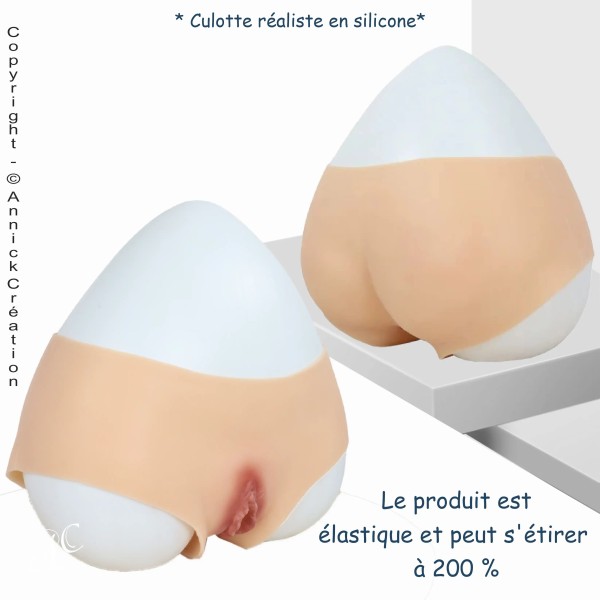 Culotte réaliste en silicone, pour les transgenres